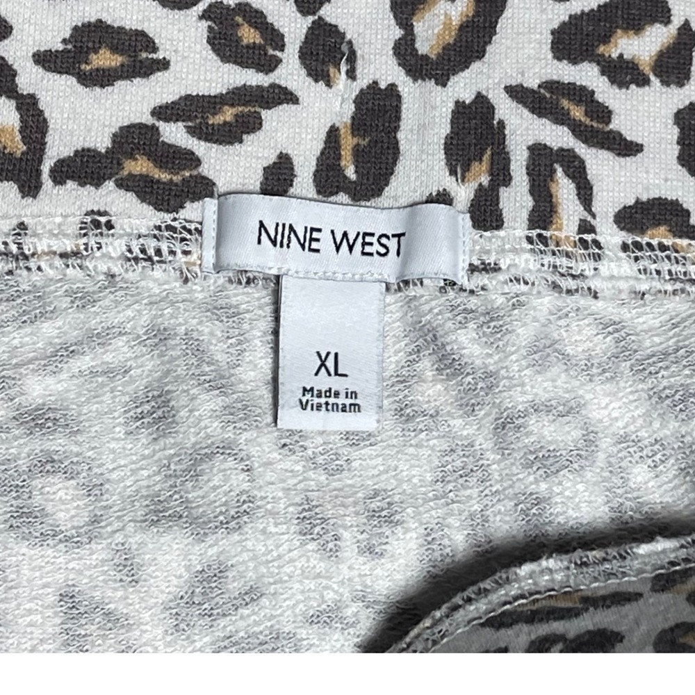 Nine‎ West Womens Leopard Print Skirt XL Drawstring Waist Casual Mini Skirt - Picture 3 of 4
